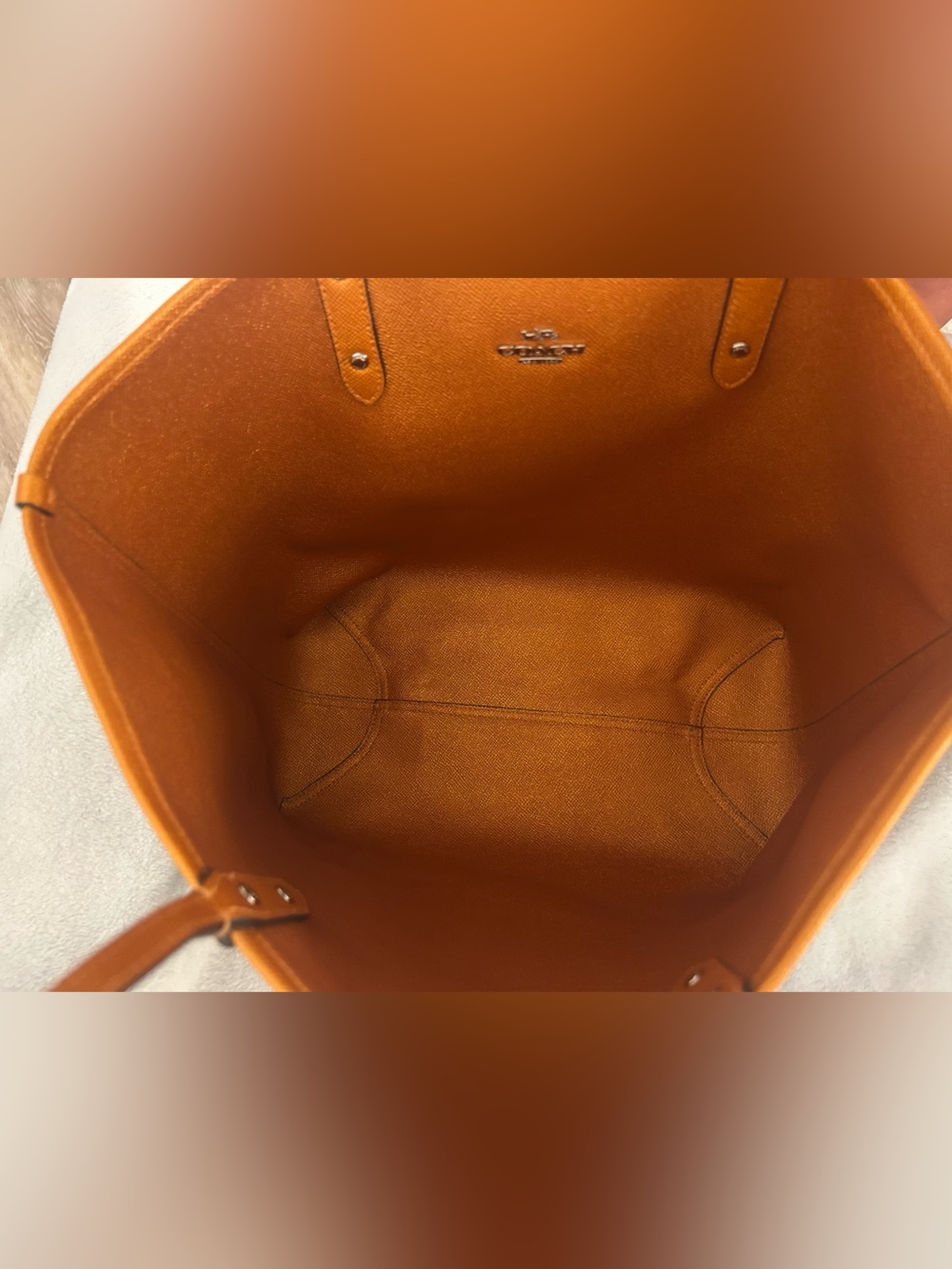Coach Brown Signature Canvas Tote with Oran Leather Trim & Matching Wallet Pouch - Picture 8 of 11
